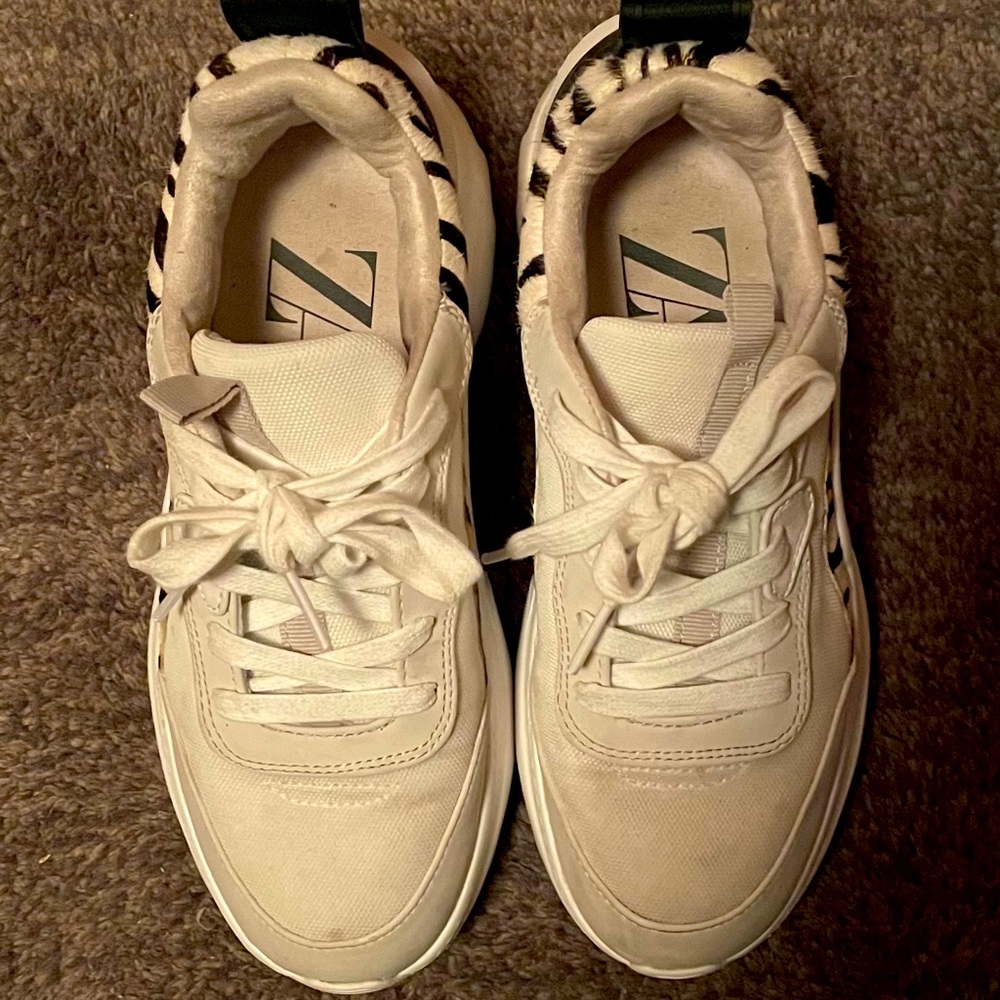 Zara Leopard Print Chunky Sneakers